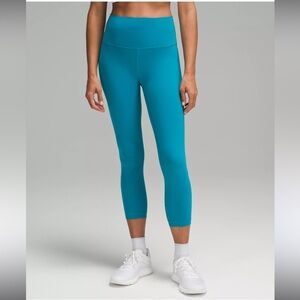 Teal High-Rise Crop Leggings